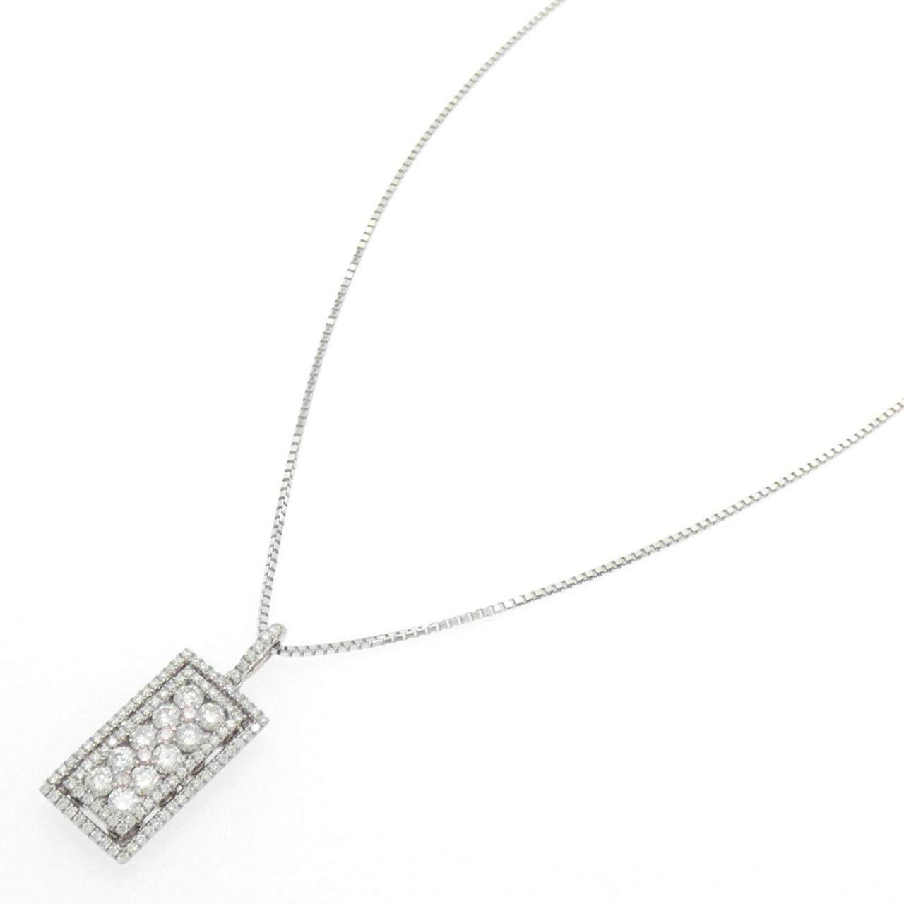 Au750ホワイトゴールドピンクダイヤモンドネックレス