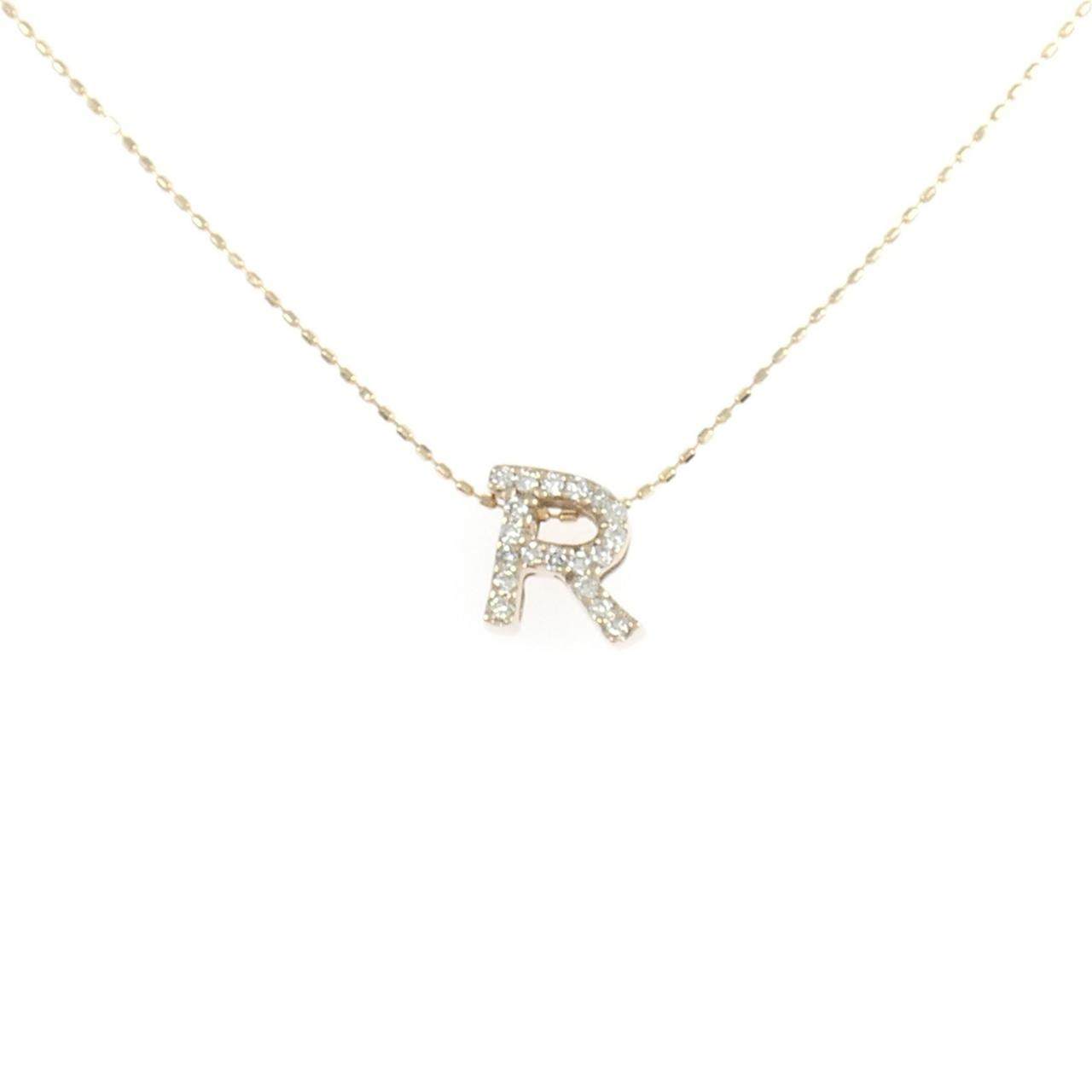 Au750 イニシャルR ダイヤモンド ネックレス