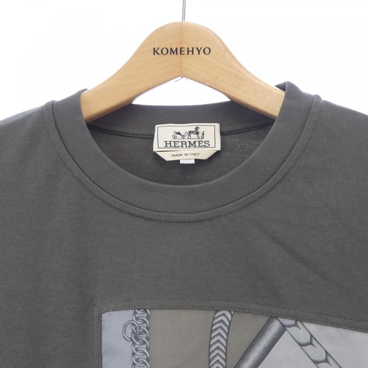 エルメス PARCORS SANS FAUTE DECADRE カシミヤ混 Tシャツ