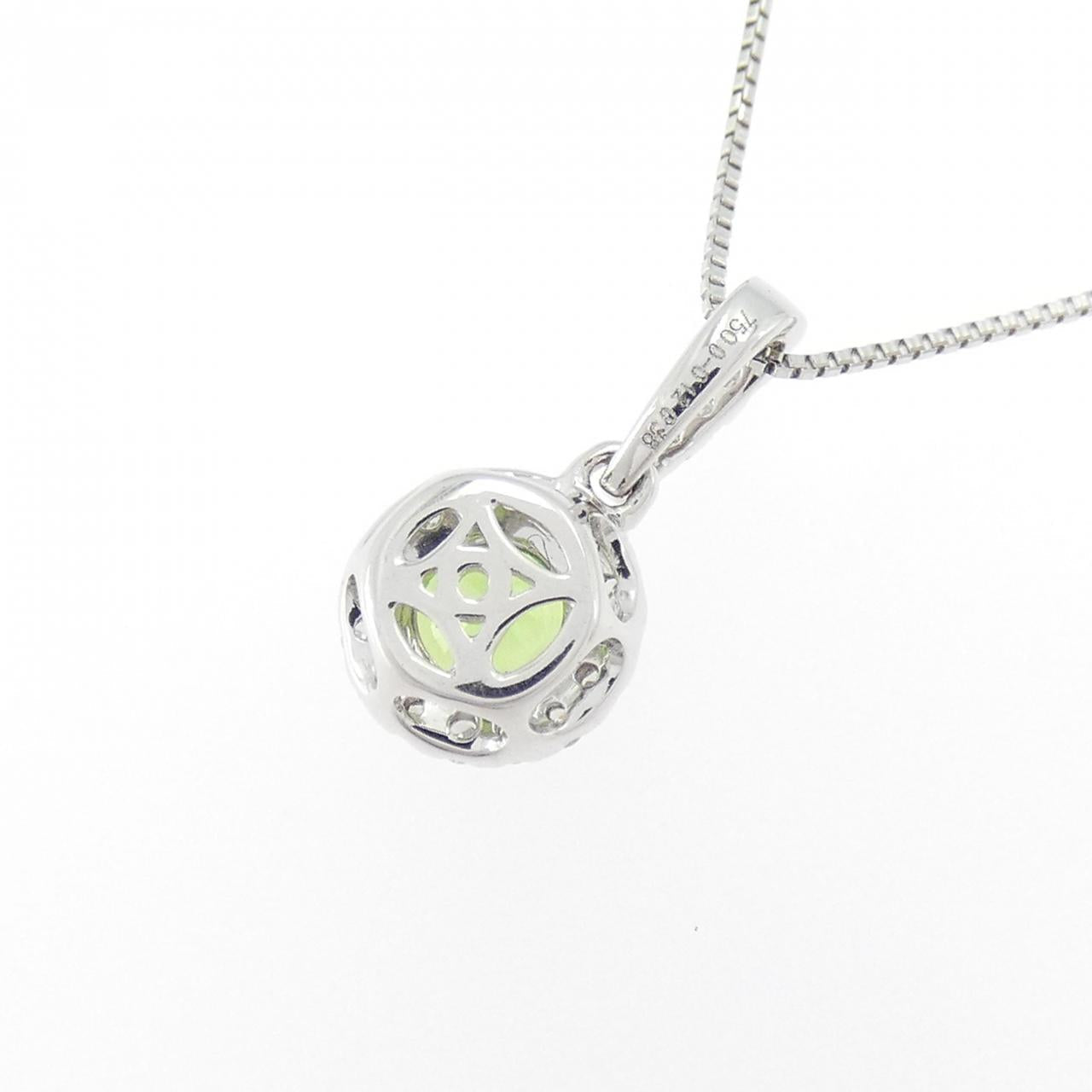 750WG/K18WG デマントイドガーネット ダイヤモンド ネックレス