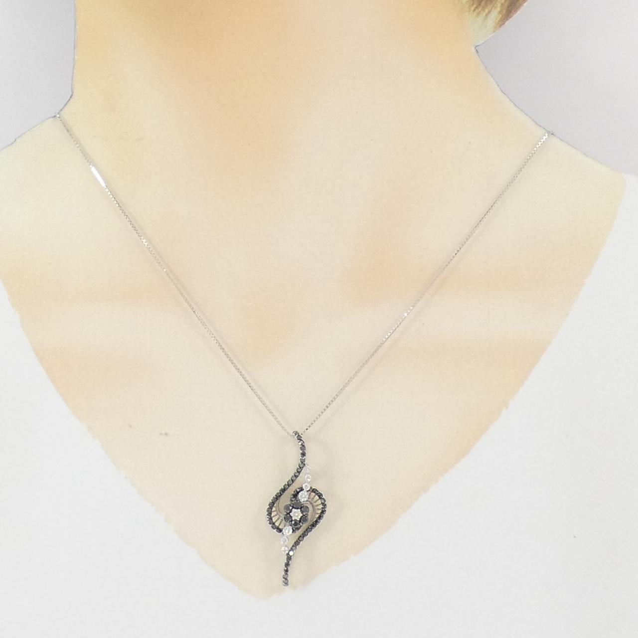 K18ホワイトゴールド K18ブラックゴールド ダイヤモンド ネックレス