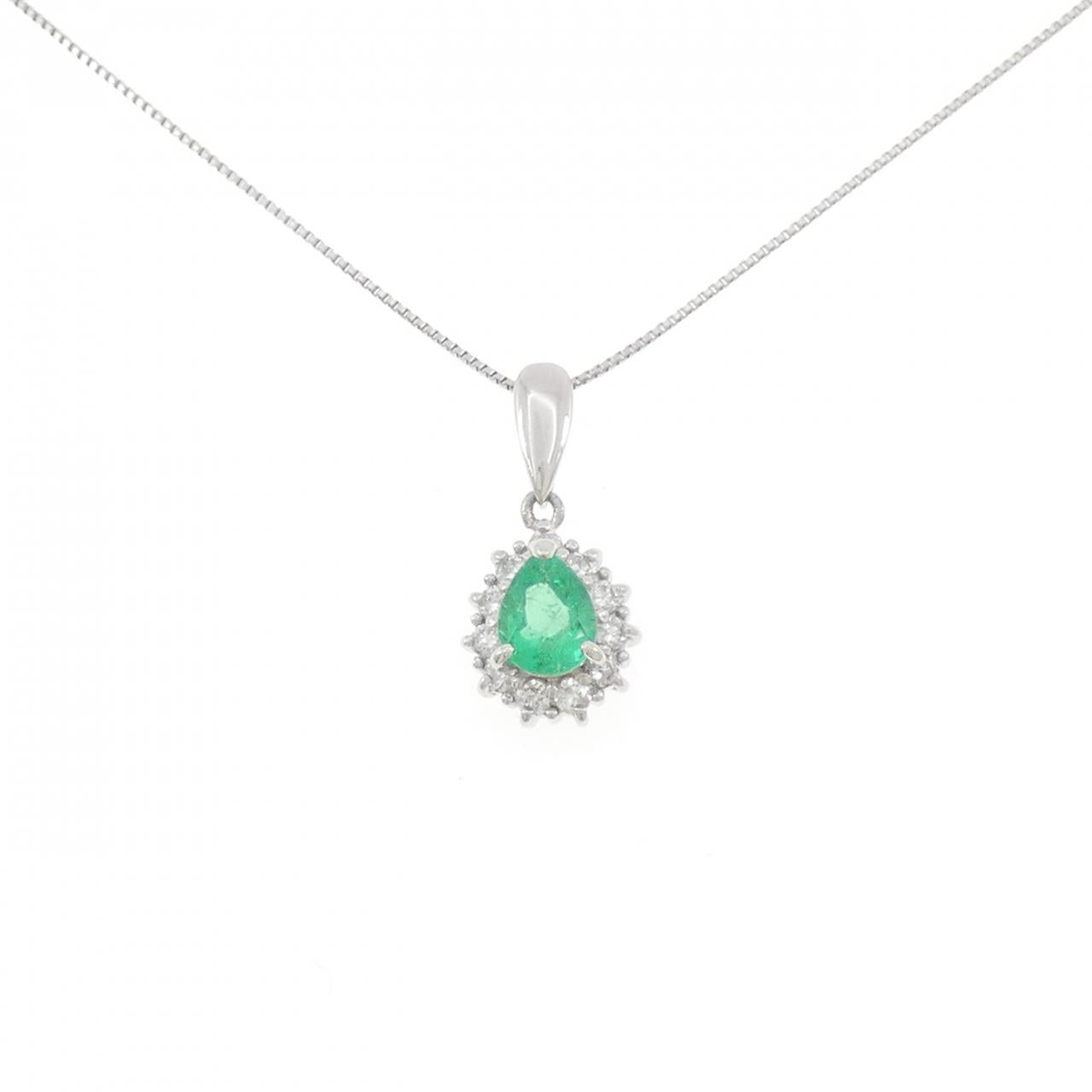 Pt900 Pt850 エメラルド プラチナ ネックレス