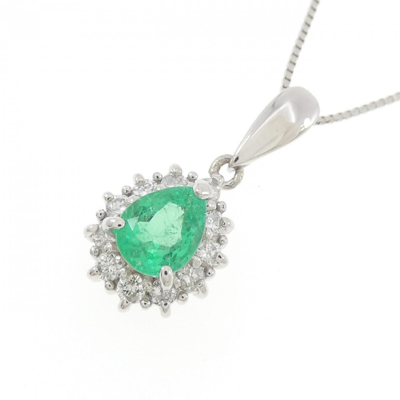 Pt900 Pt850 エメラルド プラチナ ネックレス