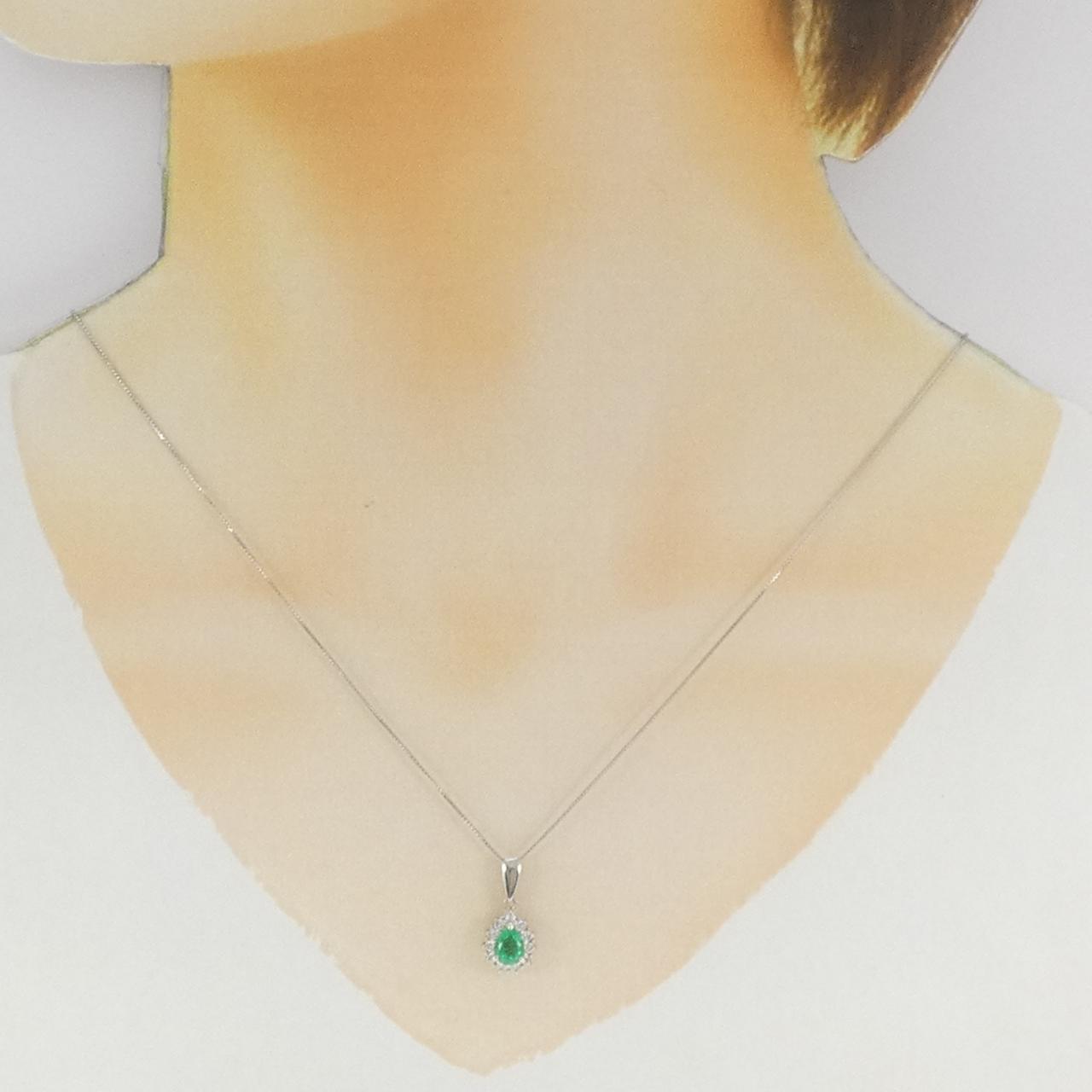 Pt900 Pt850 エメラルド プラチナ ネックレス
