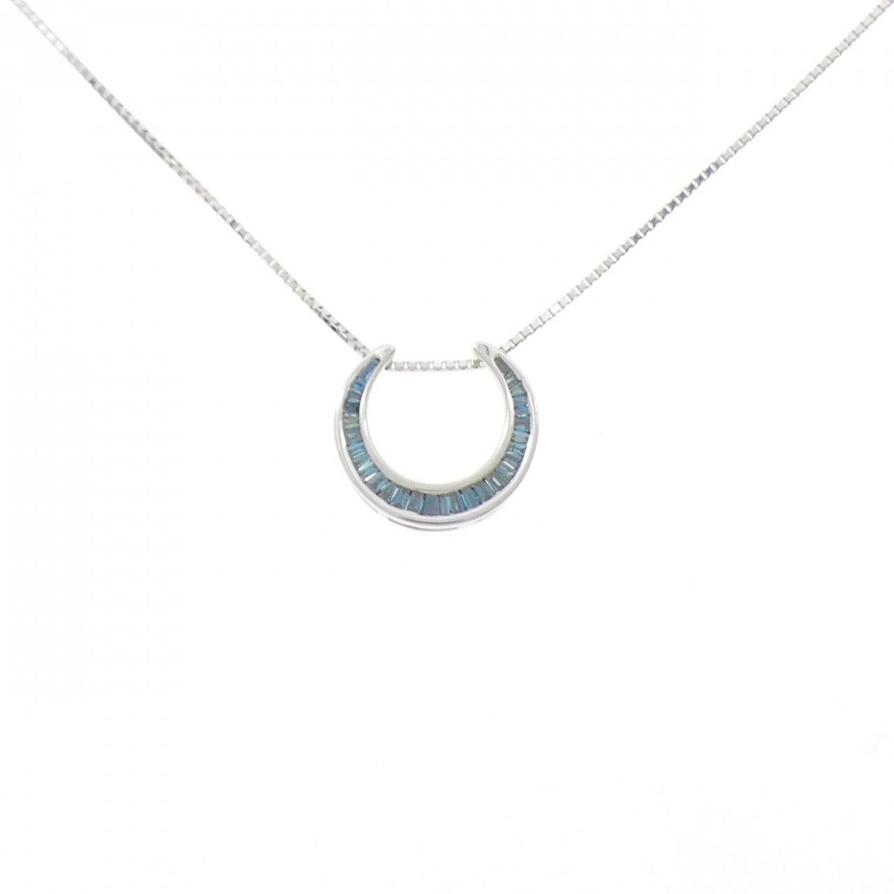 ジーエスティービー K18ホワイトゴールド ダイヤモンド ネックレス