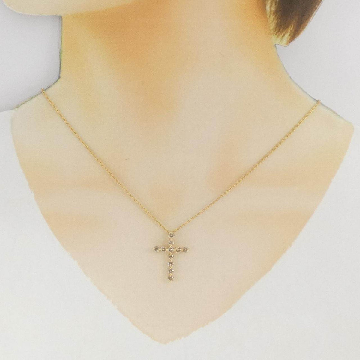 Au750 クロス ダイヤモンド ネックレス