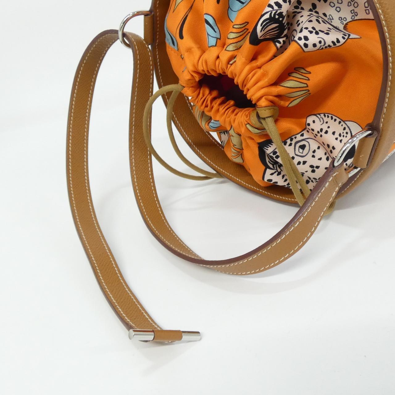 エルメス LEOPARDS ミュザルディーヌ エプソン シルク ショルダーバッグ