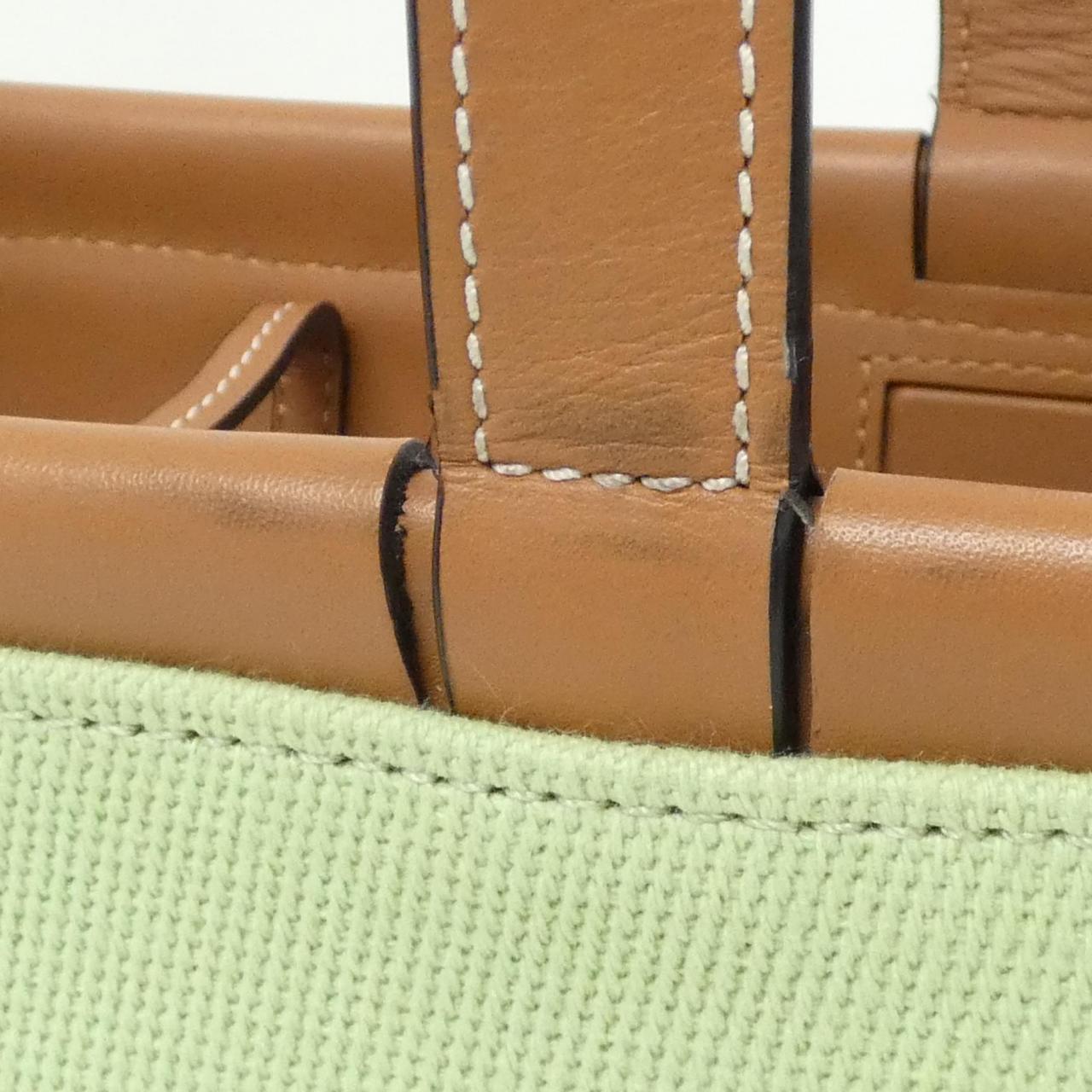 ロエベ クッショントートスモール キャンバス カーフ トートバッグ