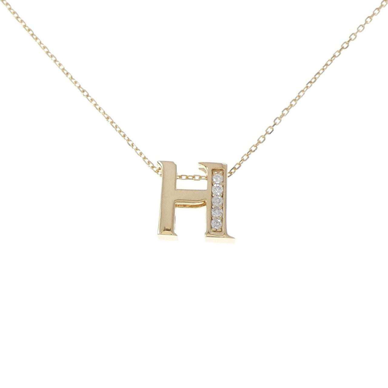 Au750 ダイヤモンド イニシャルH ネックレス