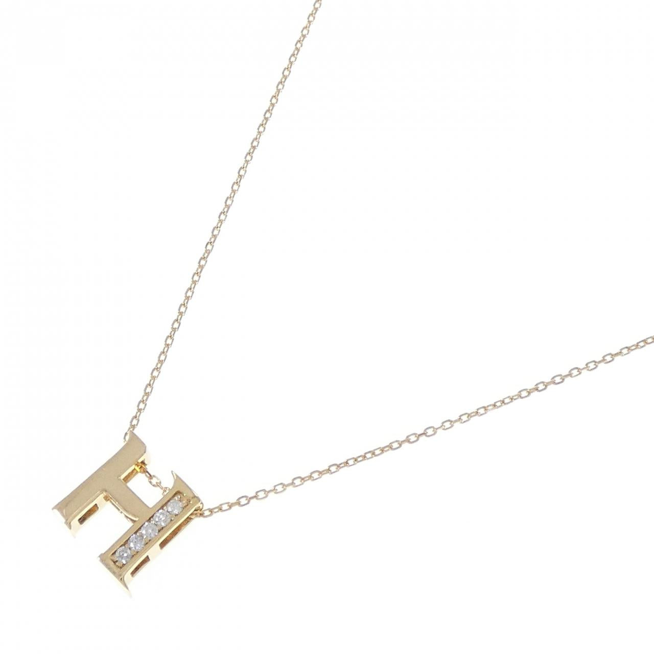 Au750 ダイヤモンド イニシャルH ネックレス