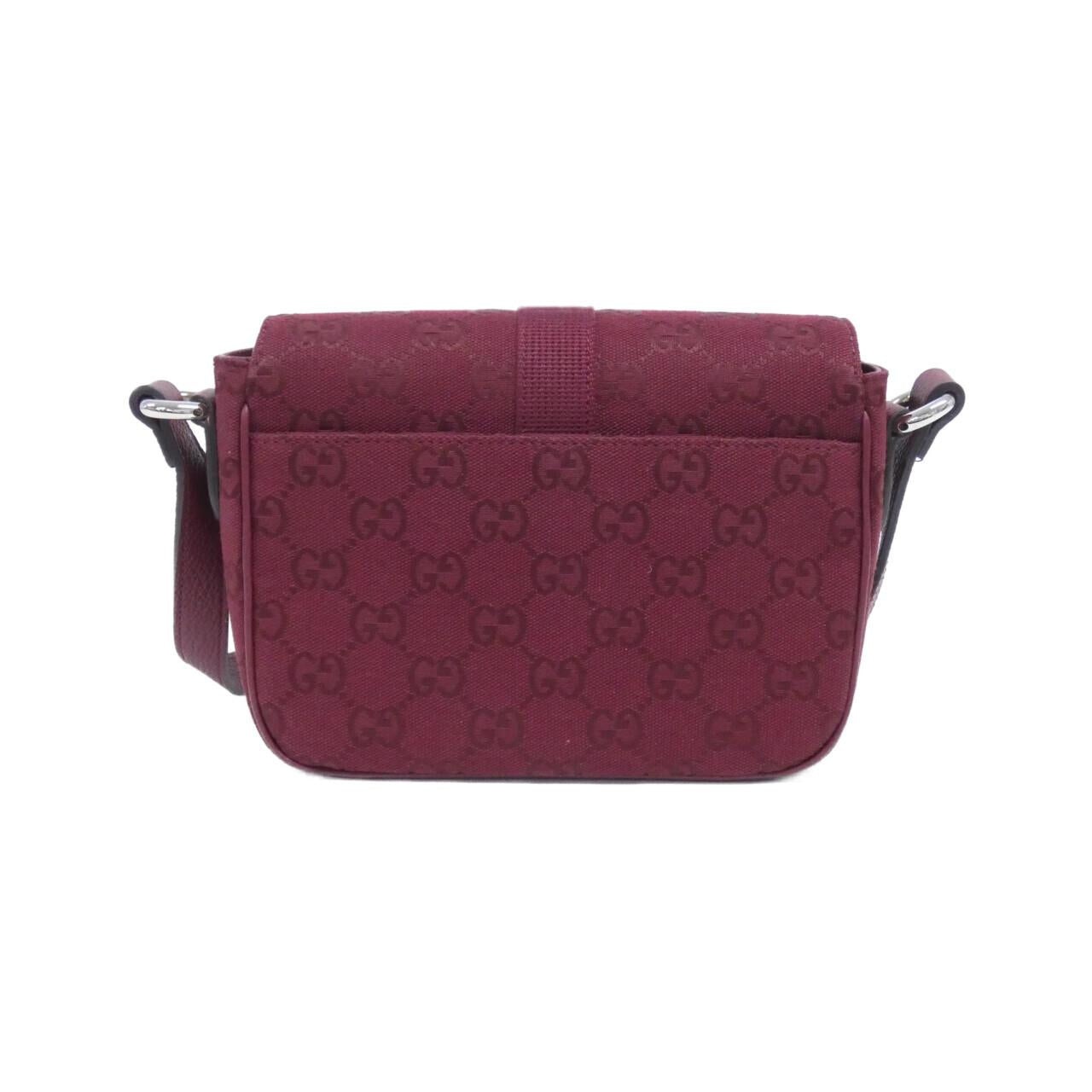グッチ オリジナルGGキャンバス レザー ショルダーバッグ