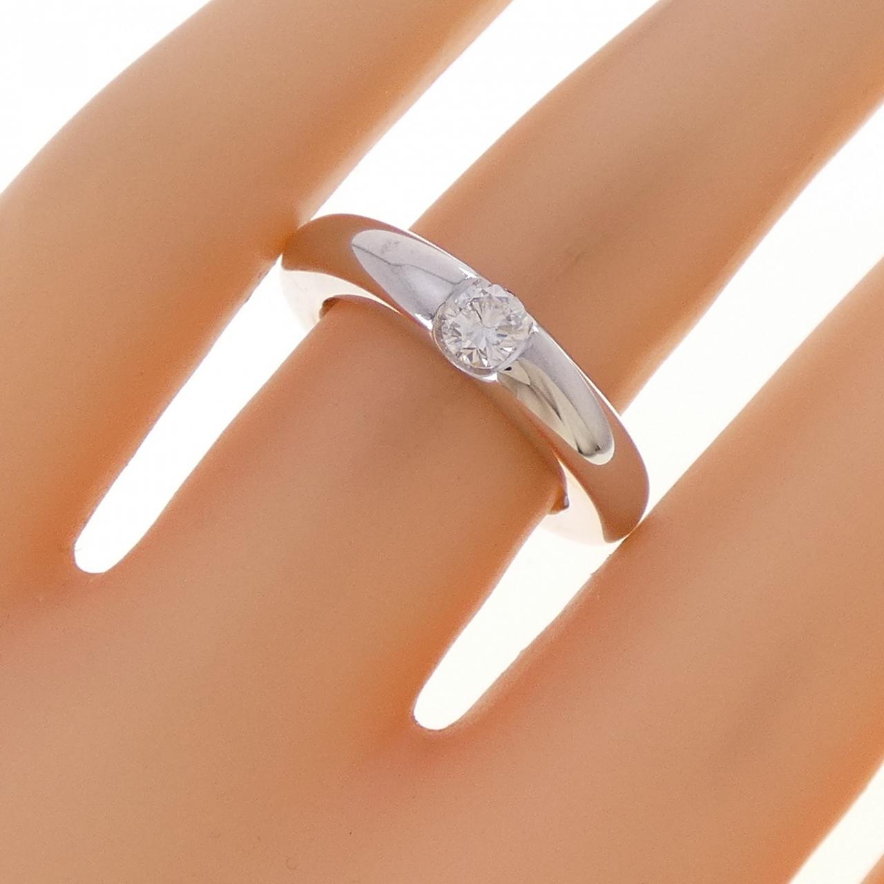 カルティエ エリプス 18Kホワイトゴールド ダイヤモンドリング 9号
