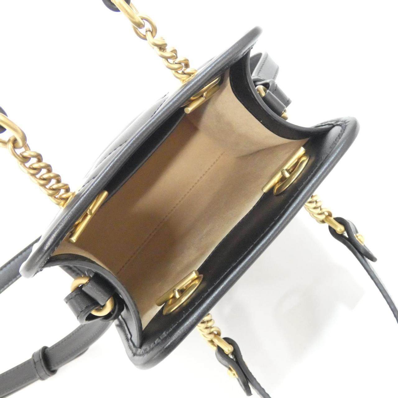グッチ GGマーモント レザーショルダーバッグ