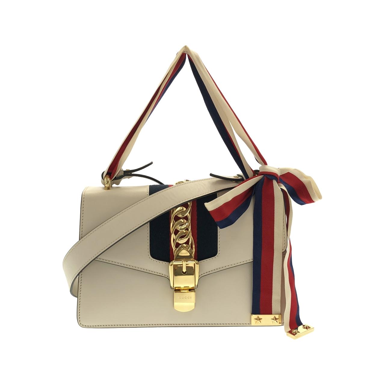 グッチ SYLVIE レザーショルダーバッグ