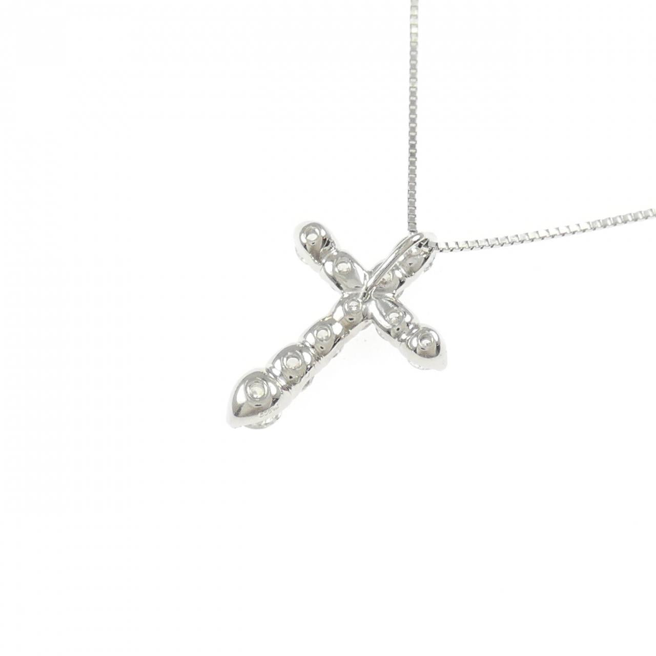 プラチナPT900 PT850 クロスダイヤモンドネックレス 1.00CT