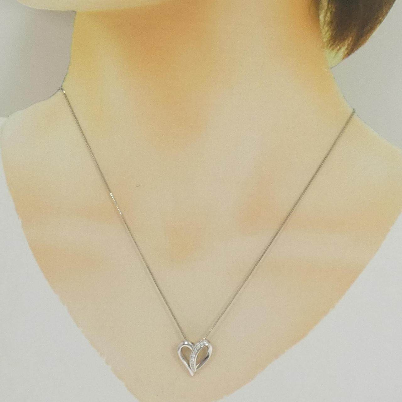 プラチナ999 プラチナ850 ハートダイヤモンドネックレス