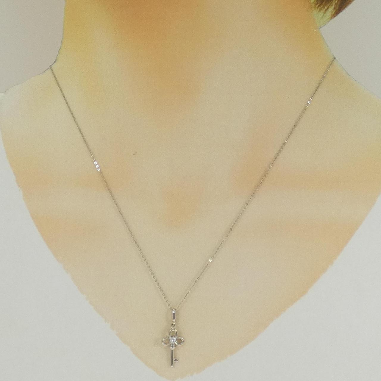 Pt900/PT850 キー ダイヤモンドネックレス
