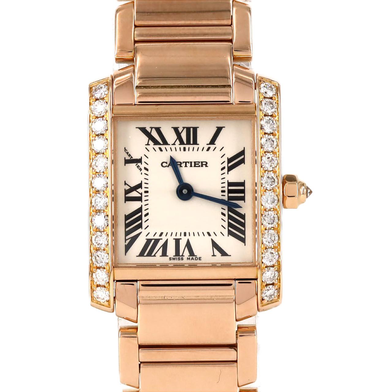 カルティエ タンクフランセーズ ピンクゴールド クォーツ