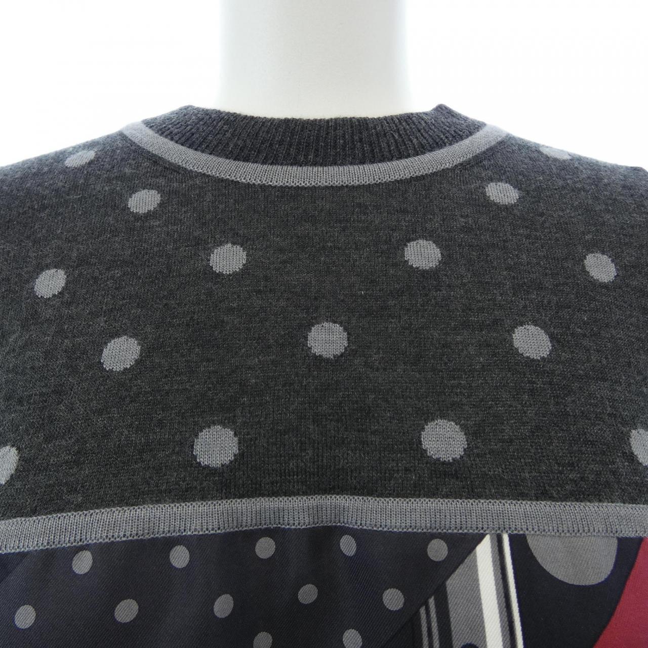 エルメス CLIL-CLAC A POIS ツイルレーヌ シルクカシミヤワンピース34