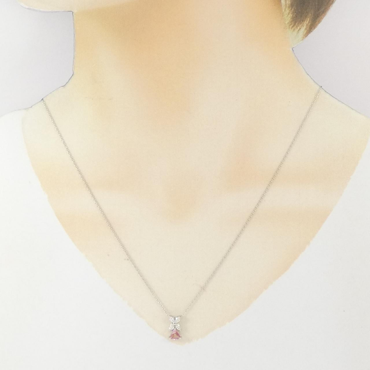 プラチナ PT900 PT850 サファイア ダイヤモンド ネックレス