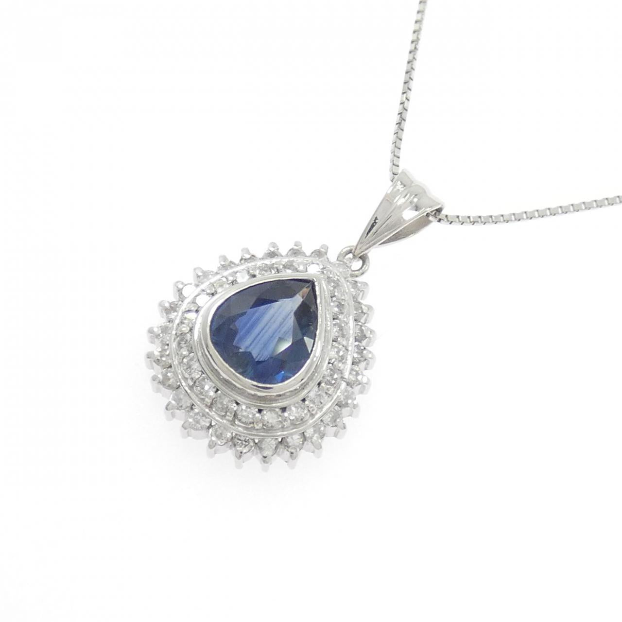 プラチナ サファイア ダイヤモンド ネックレス
