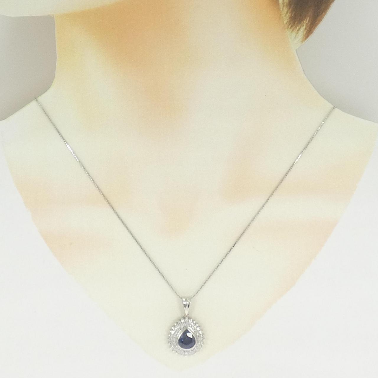 プラチナ サファイア ダイヤモンド ネックレス
