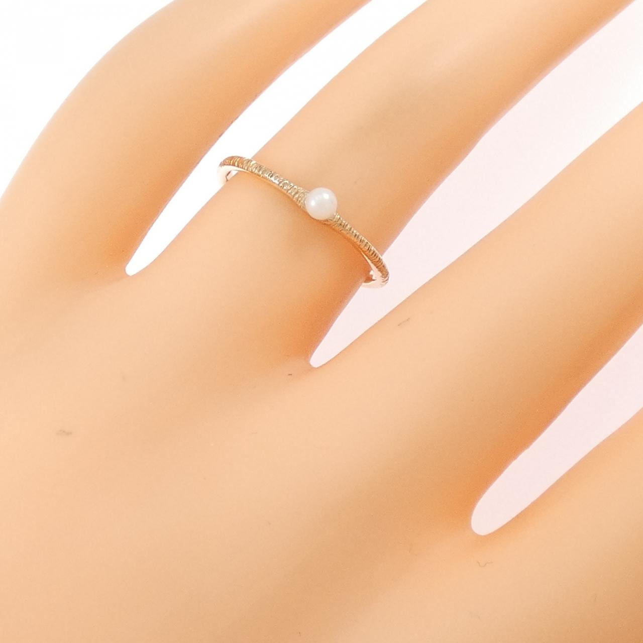 エテ K10ピンクゴールド アコヤパール リング