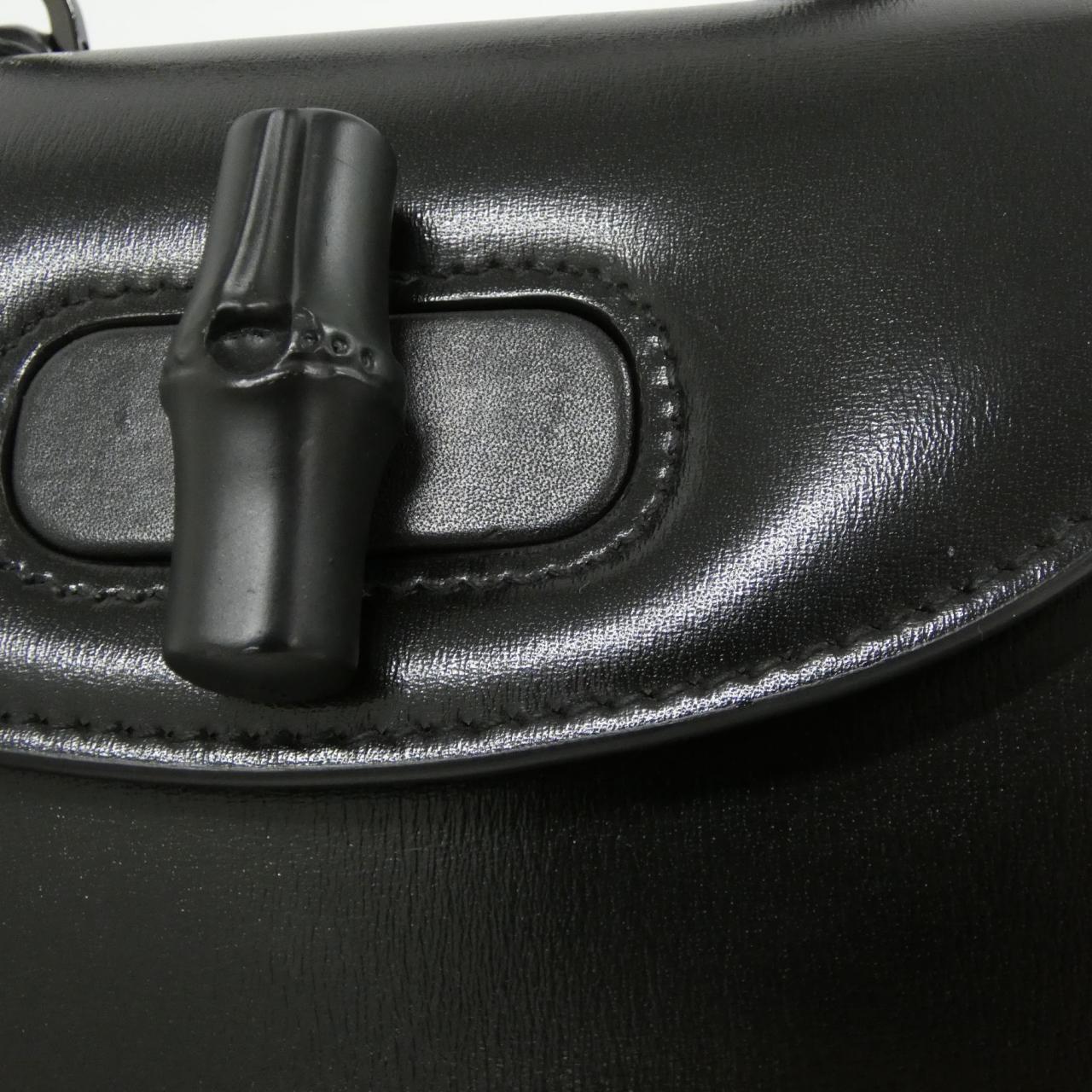 グッチ GUCCI BAMBOO 1947 レザーショルダーバッグ