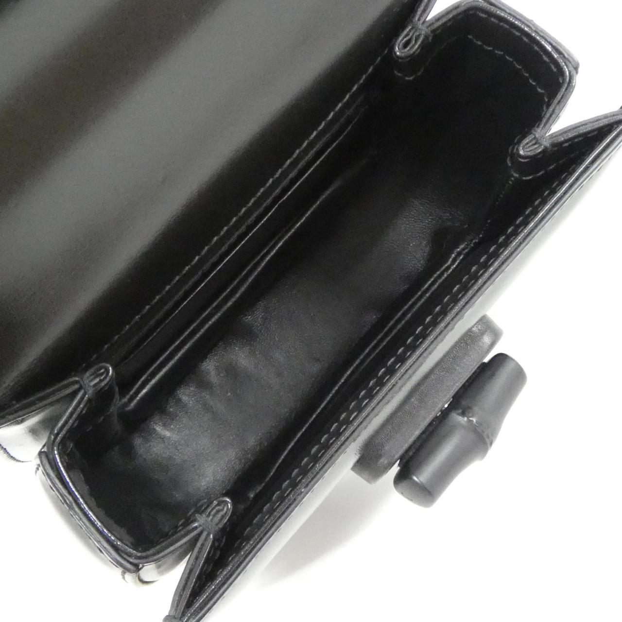 グッチ GUCCI BAMBOO 1947 レザーショルダーバッグ