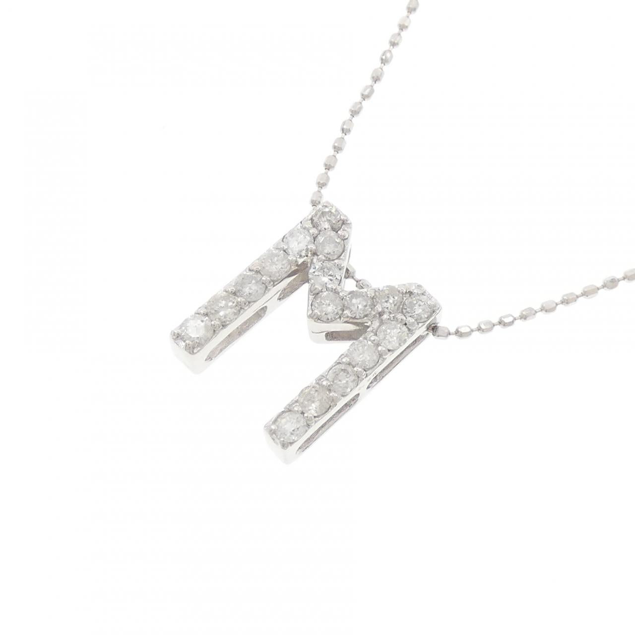 Au750 ダイヤモンド イニシャルM ネックレス