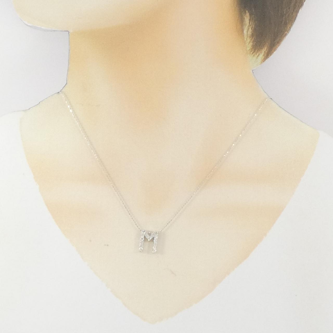 Au750 ダイヤモンド イニシャルM ネックレス