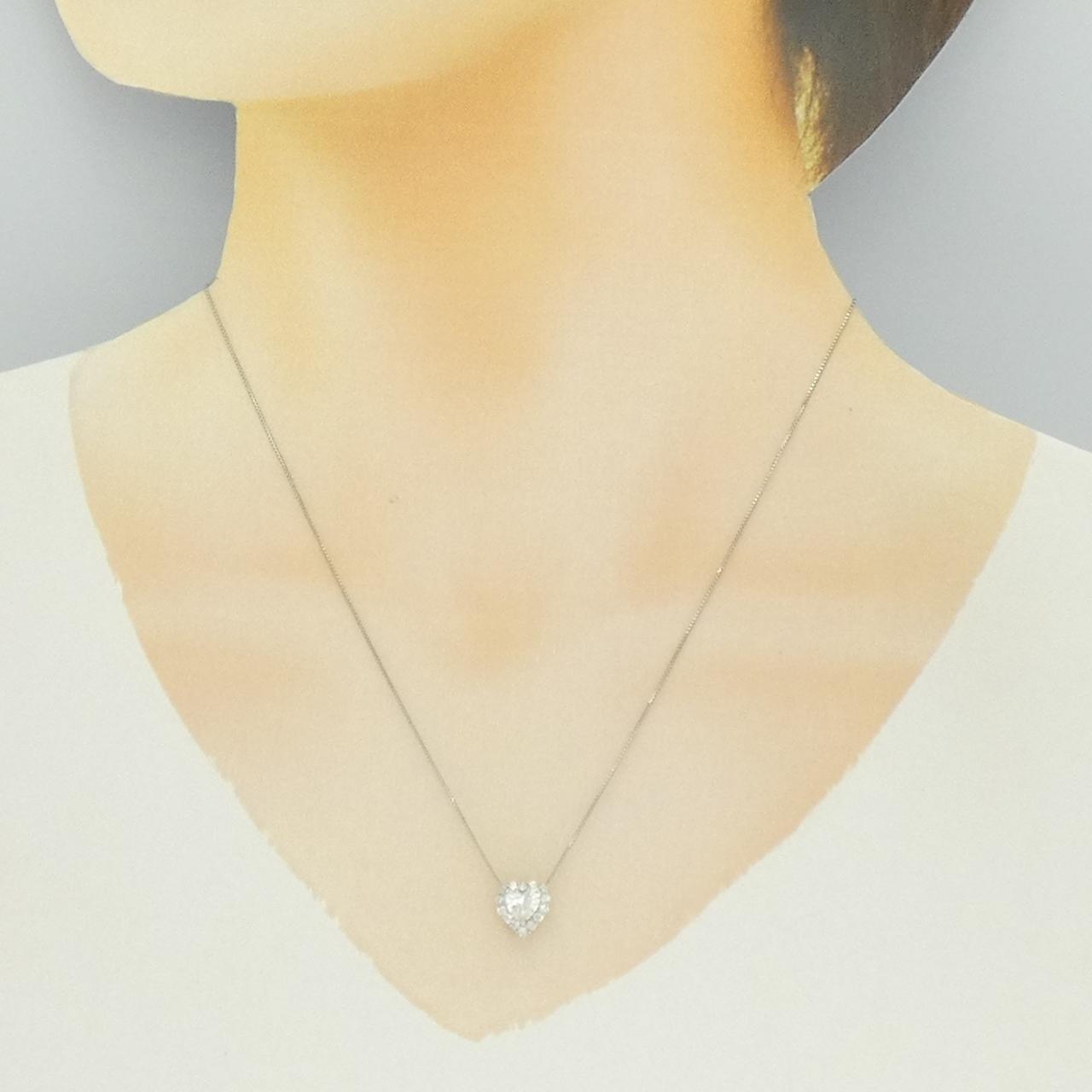 プラチナ ダイヤモンド ハートシェイプ ネックレス
