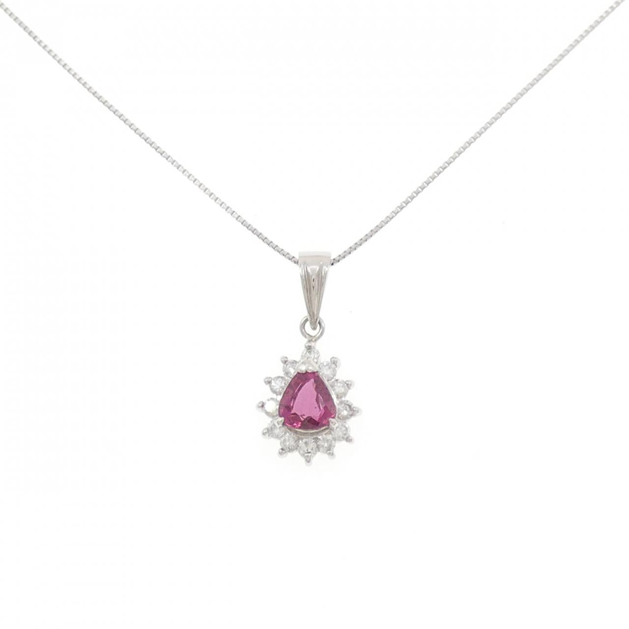 プラチナ 0.805CT ルビーダイヤモンドネックレス