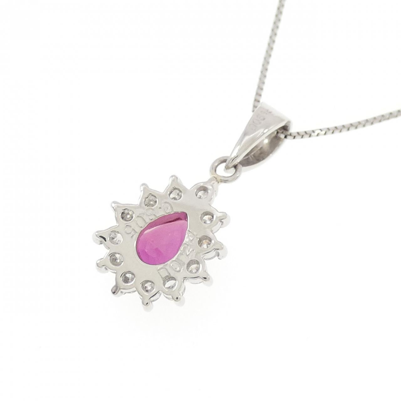 プラチナ 0.805CT ルビーダイヤモンドネックレス