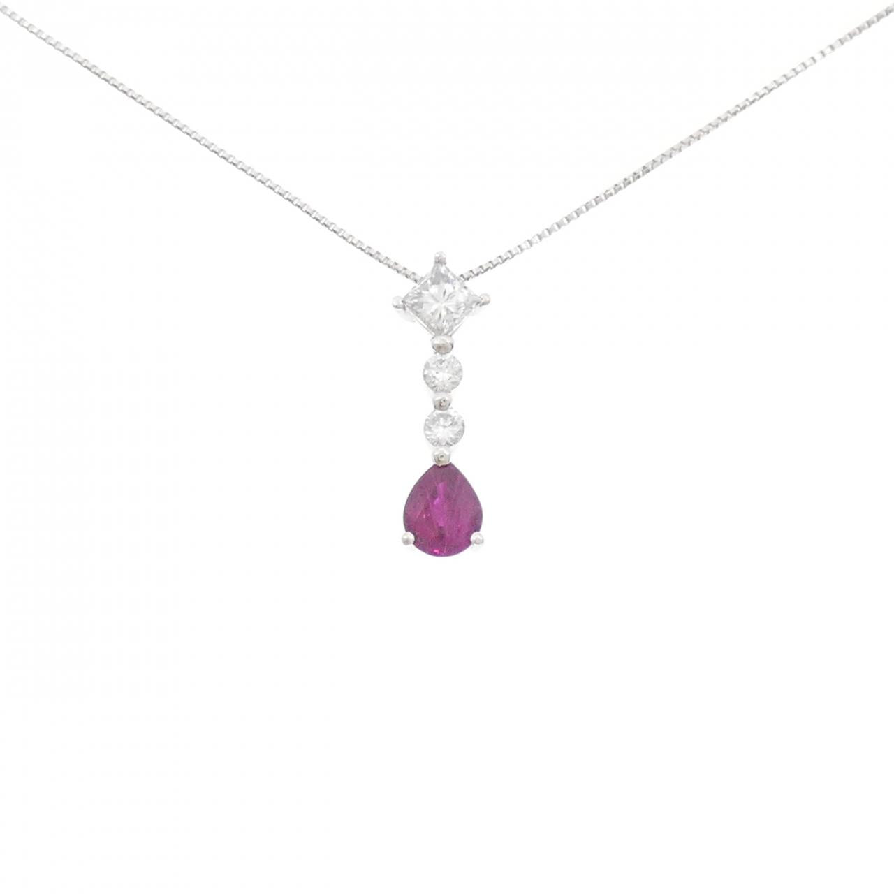 プラチナ 0.56CT 0.36CT ネックレス