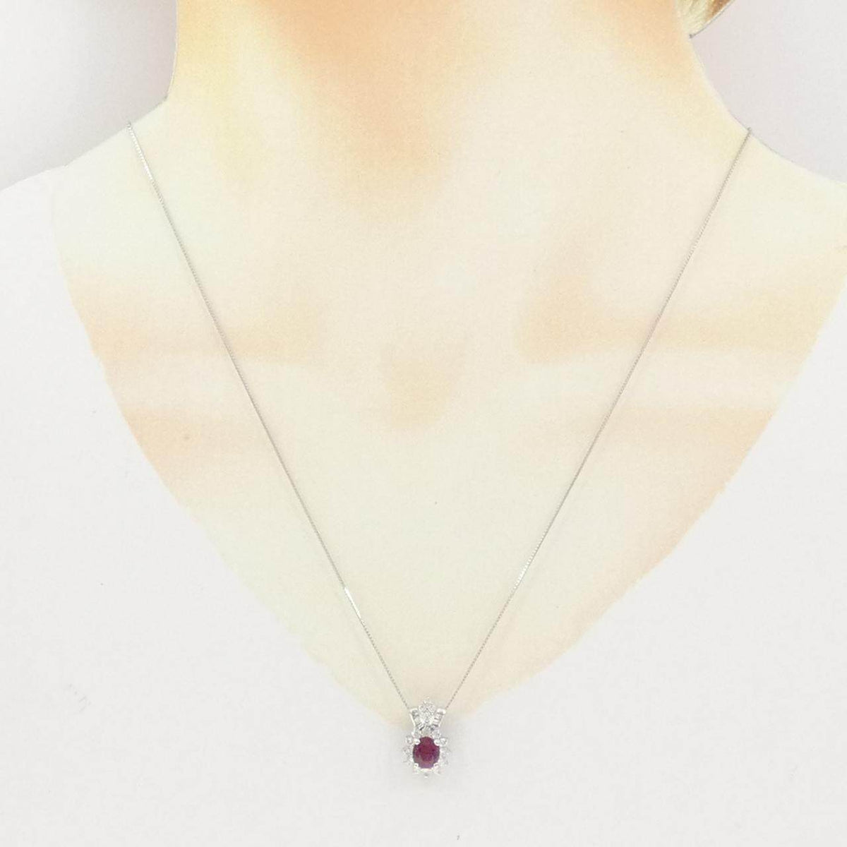 プラチナ900 プラチナ850 ルビー ダイヤモンド ネックレス