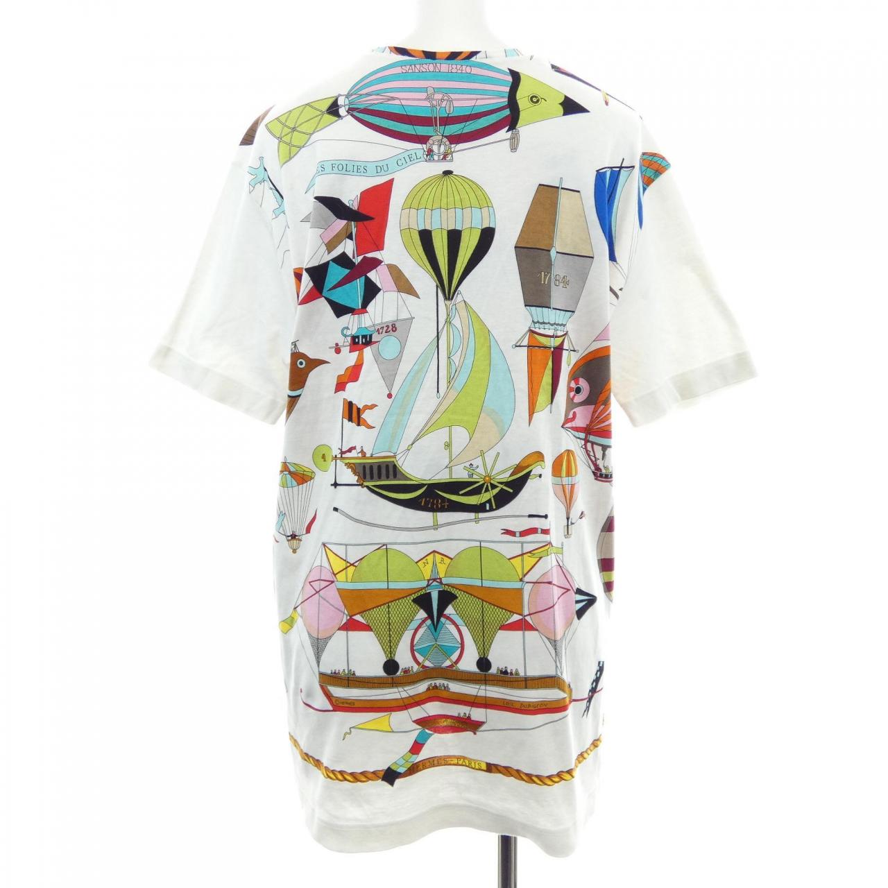 エルメス LES FOLIES DU CIEL コットンTシャツ