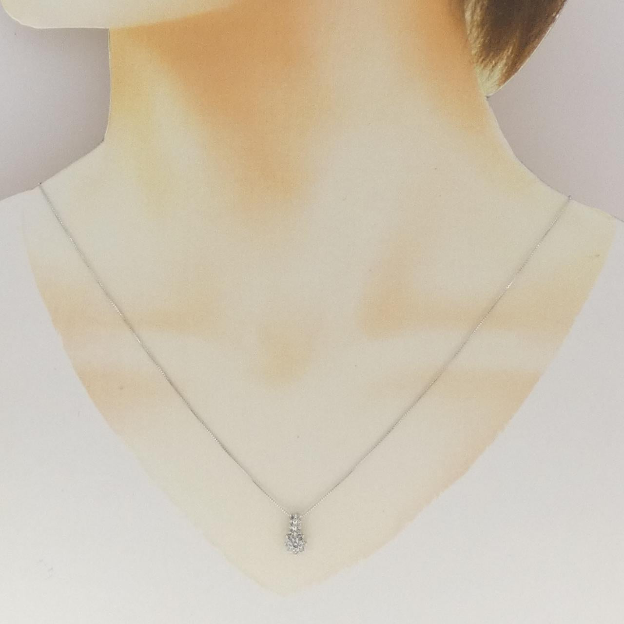 Au750 フラワー ダイヤモンド ネックレス