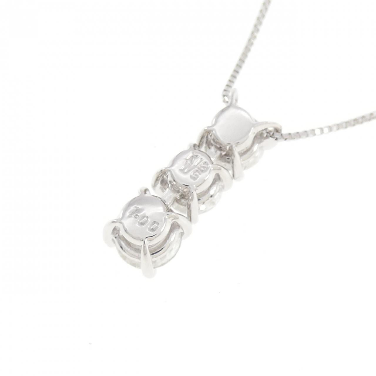 Au750ホワイトゴールド 1.00CT ダイヤモンドネックレス