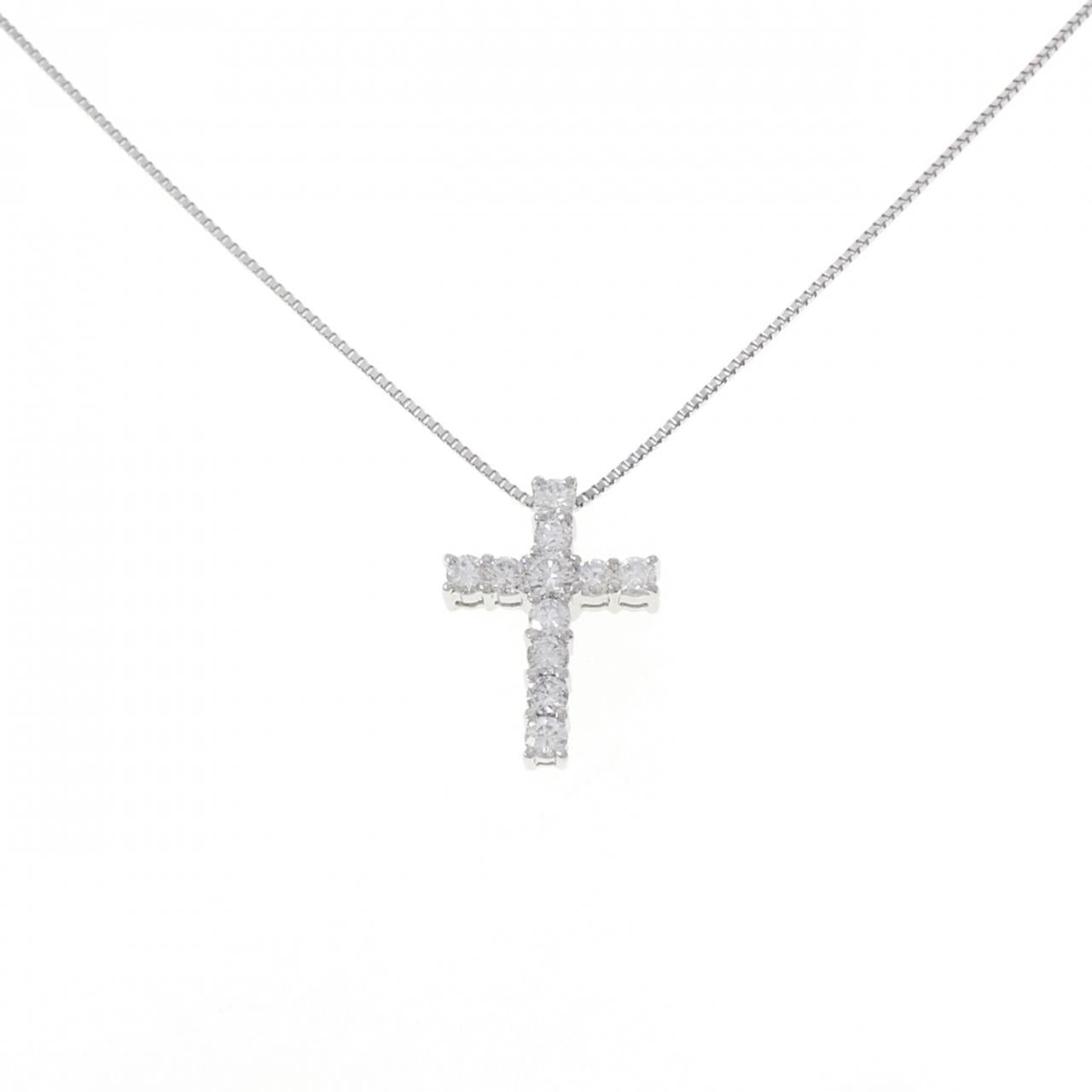プラチナPT850 0.50CT ダイヤモンドクロスネックレス