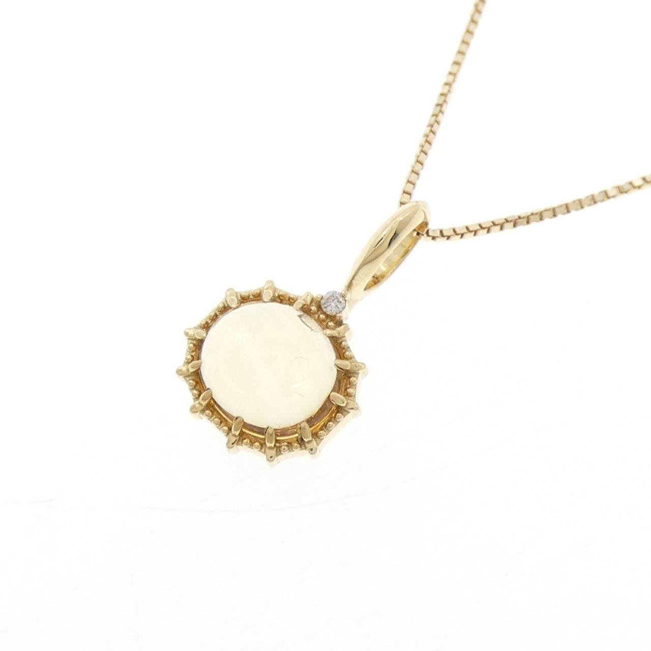 アガット K14 K10 クオーツ ダイヤモンド ネックレス