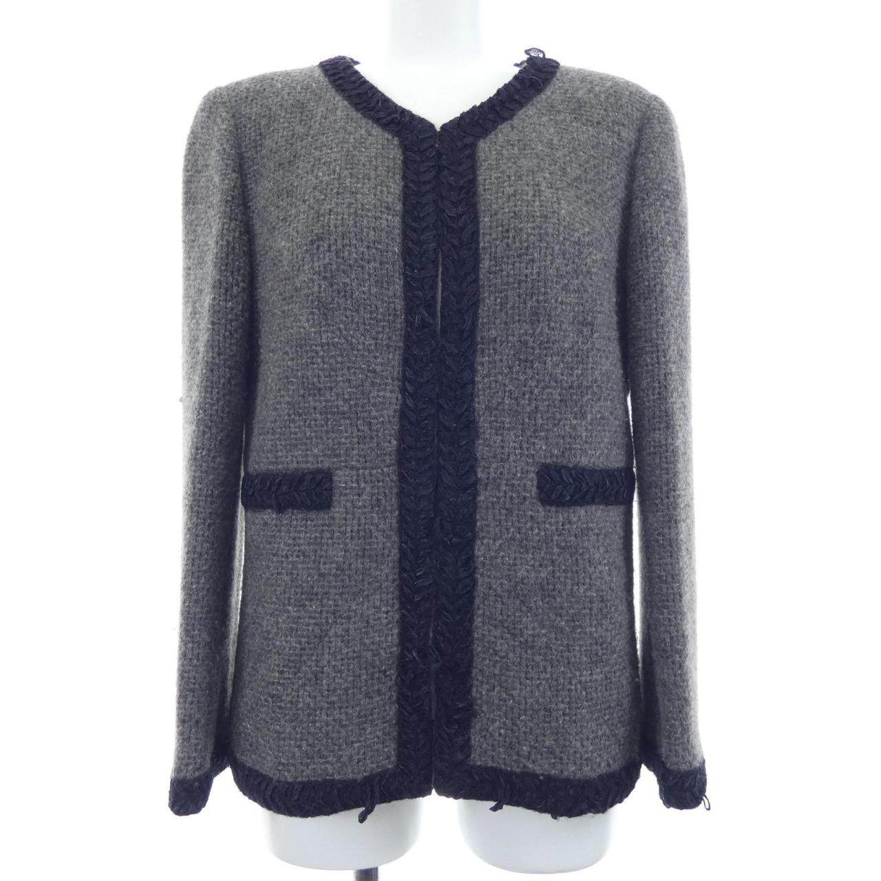 シャネル カシミヤノーカラージャケット