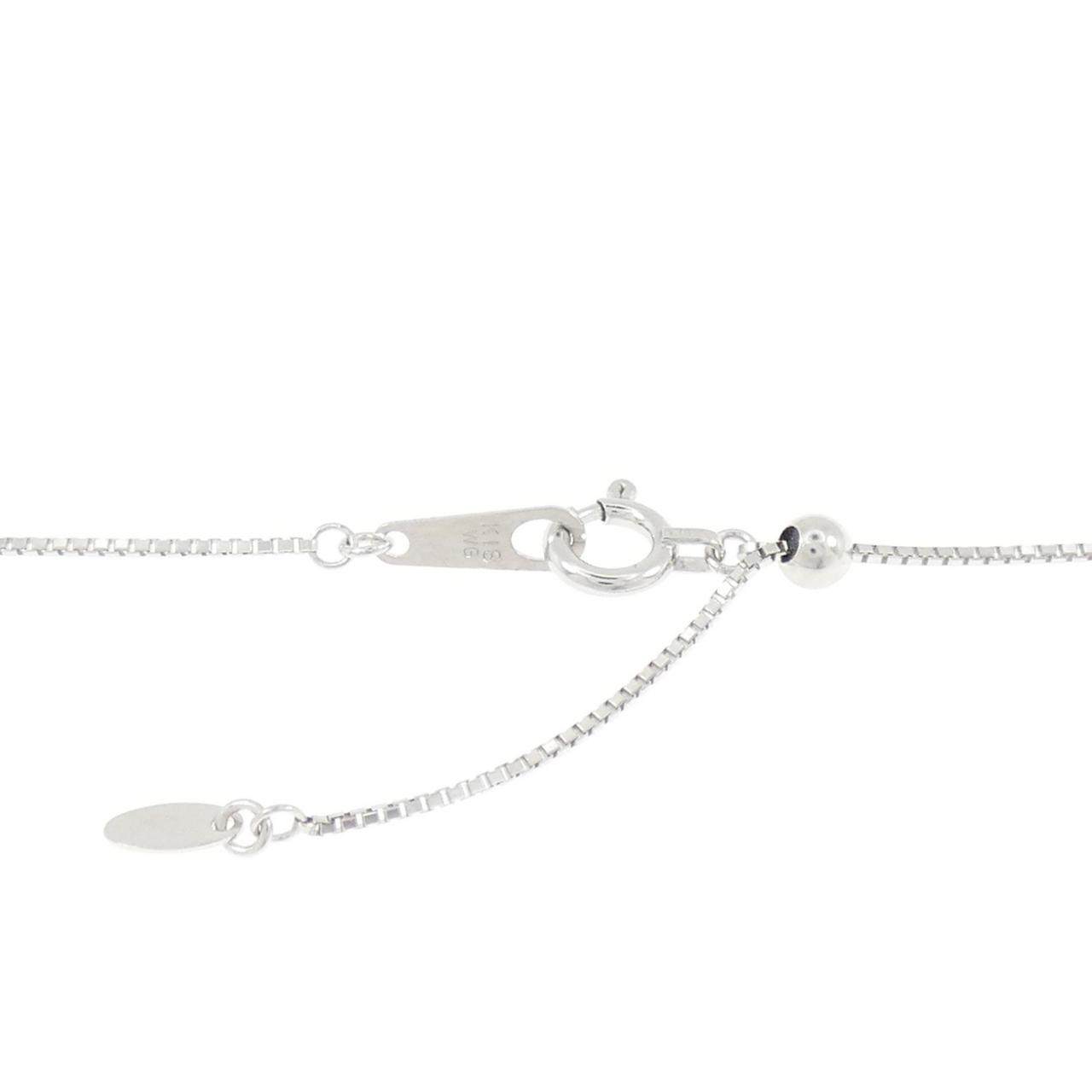 K18ホワイトゴールド フラワー ダイヤモンド ネックレス