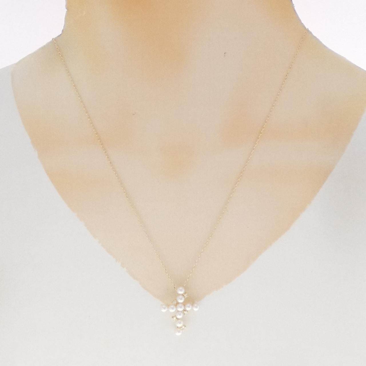 K18YG アコヤパール ダイヤモンド ネックレス