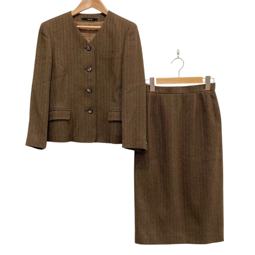 DAKS ヘリンボーン ノー カラー セットアップ