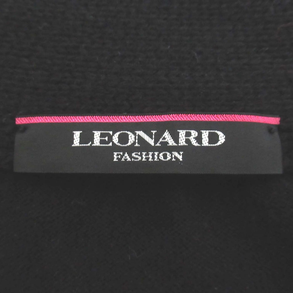 LEONARD フラワー プリント トリム カシミア ポンチョ