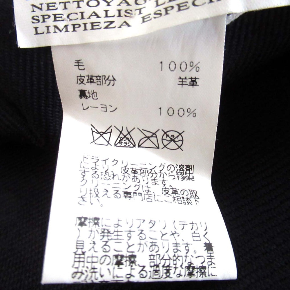エルメス SUPER140S レザー トリム テーラード ジャケット