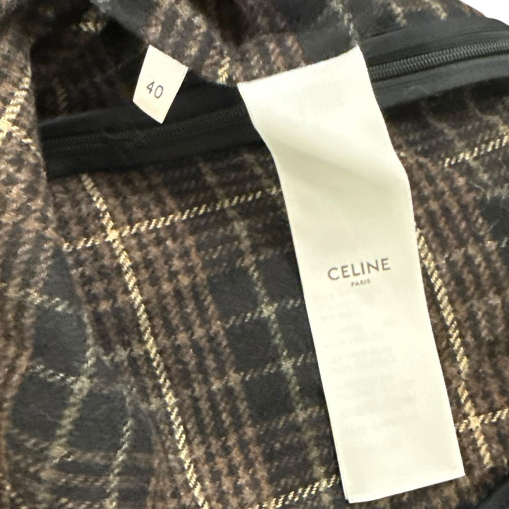 セリーヌ フランネル チェック ミディ スカート