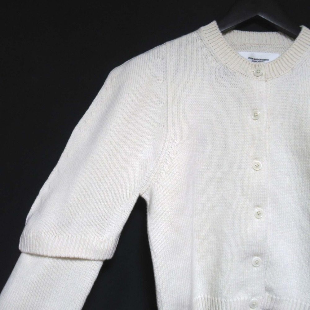 ジェーンスミス 7G BIG SHOULDER CREW CARDIGAN ニットカーディガン