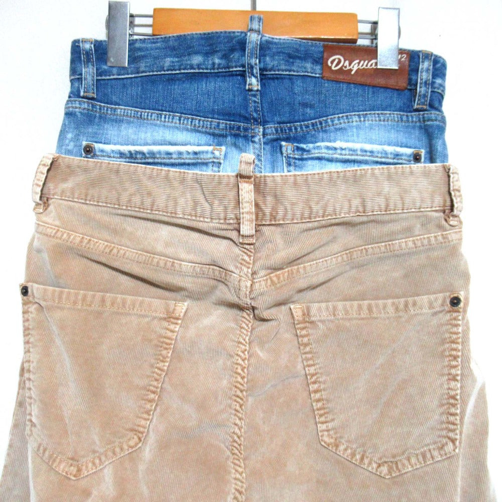 ディースクエアード Twin Pack Jean レイヤードデニムコーデュロイパンツ